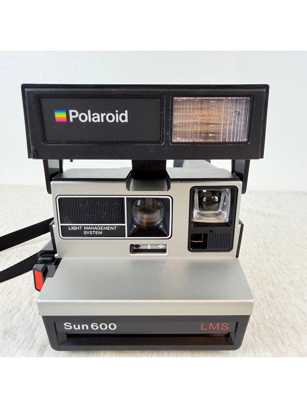 Vintage Polaroid Sun 600 LMS Instant Camera Flash Strap Partially Tested